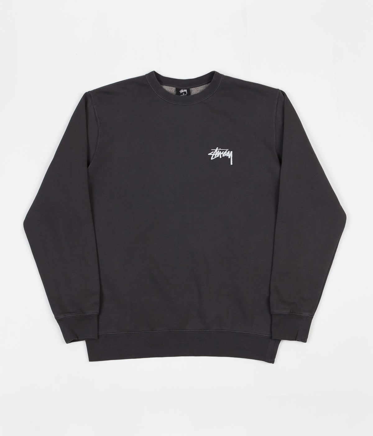 Stussy 8 Ball Pigment Dyed Crewneck Sweatshirt - Black | Flatspot