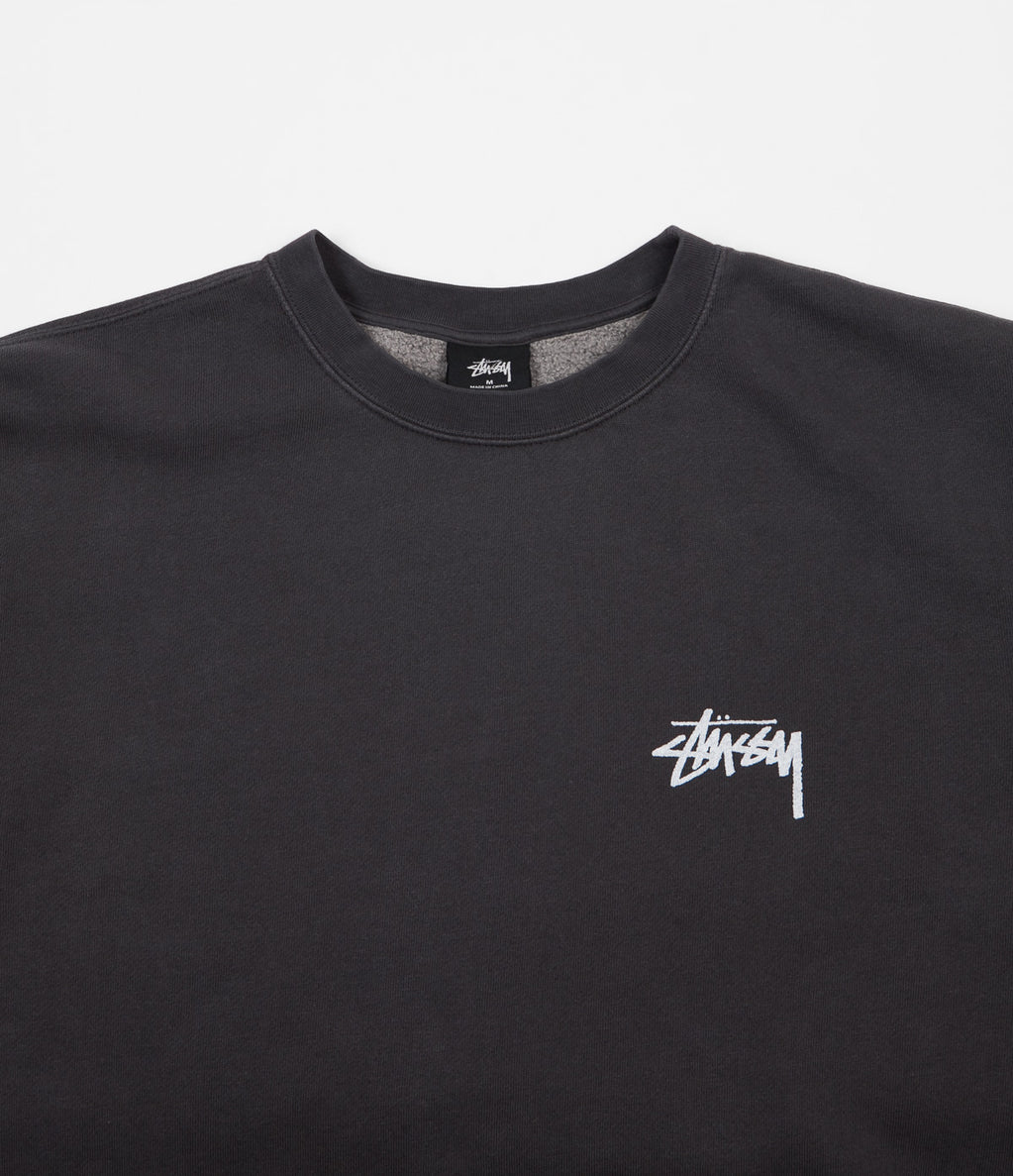 Stussy 8 Ball Pigment Dyed Crewneck Sweatshirt - Black | Flatspot