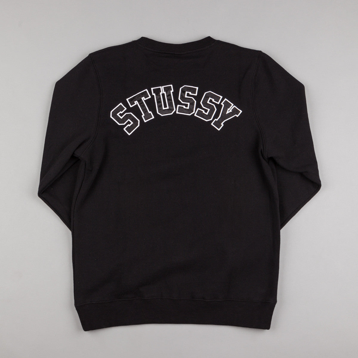 Stussy Back Arc Crewneck Sweatshirt - Black | Flatspot