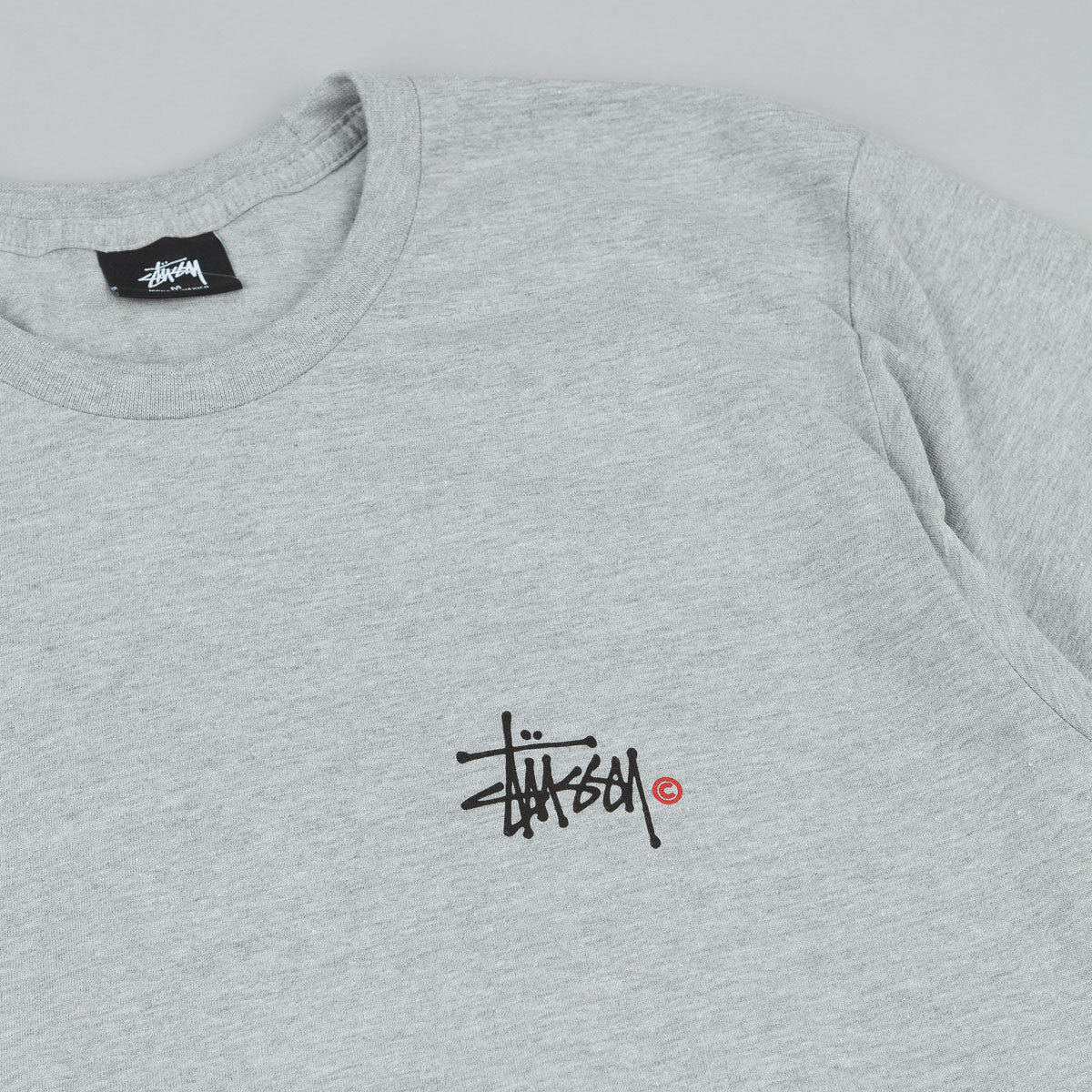 Stussy Basic Logo T-Shirt - Grey Heather | Flatspot