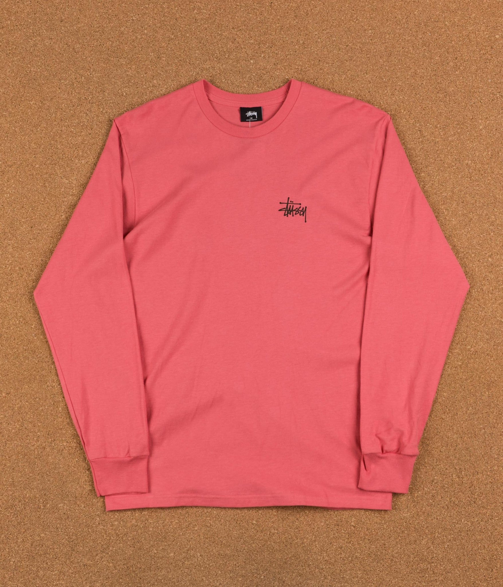 Stussy Basic Long Sleeve T-Shirt - Dark Pink | Flatspot