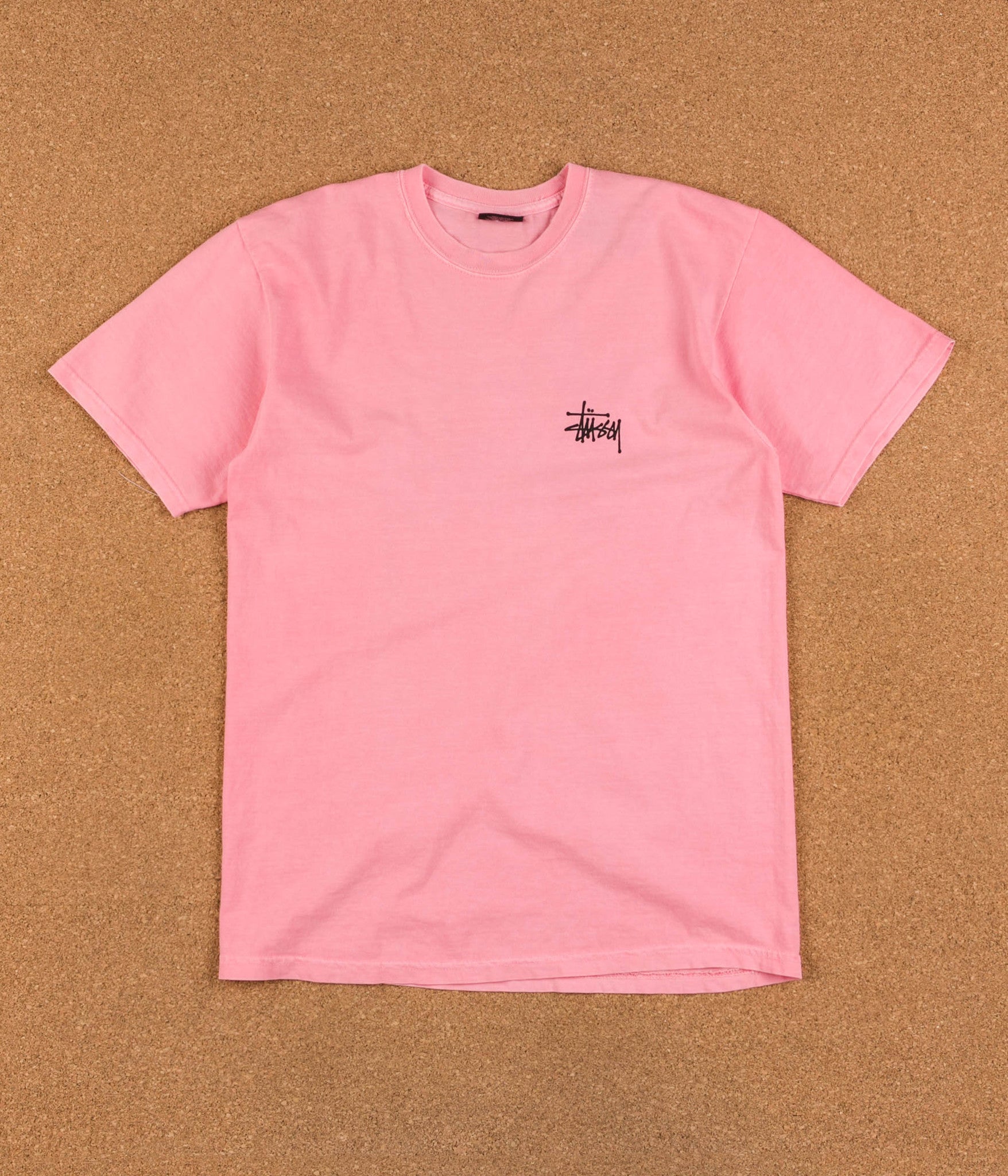 Stussy Basic Pigment Dyed T Shirt Pink Fitforhealth