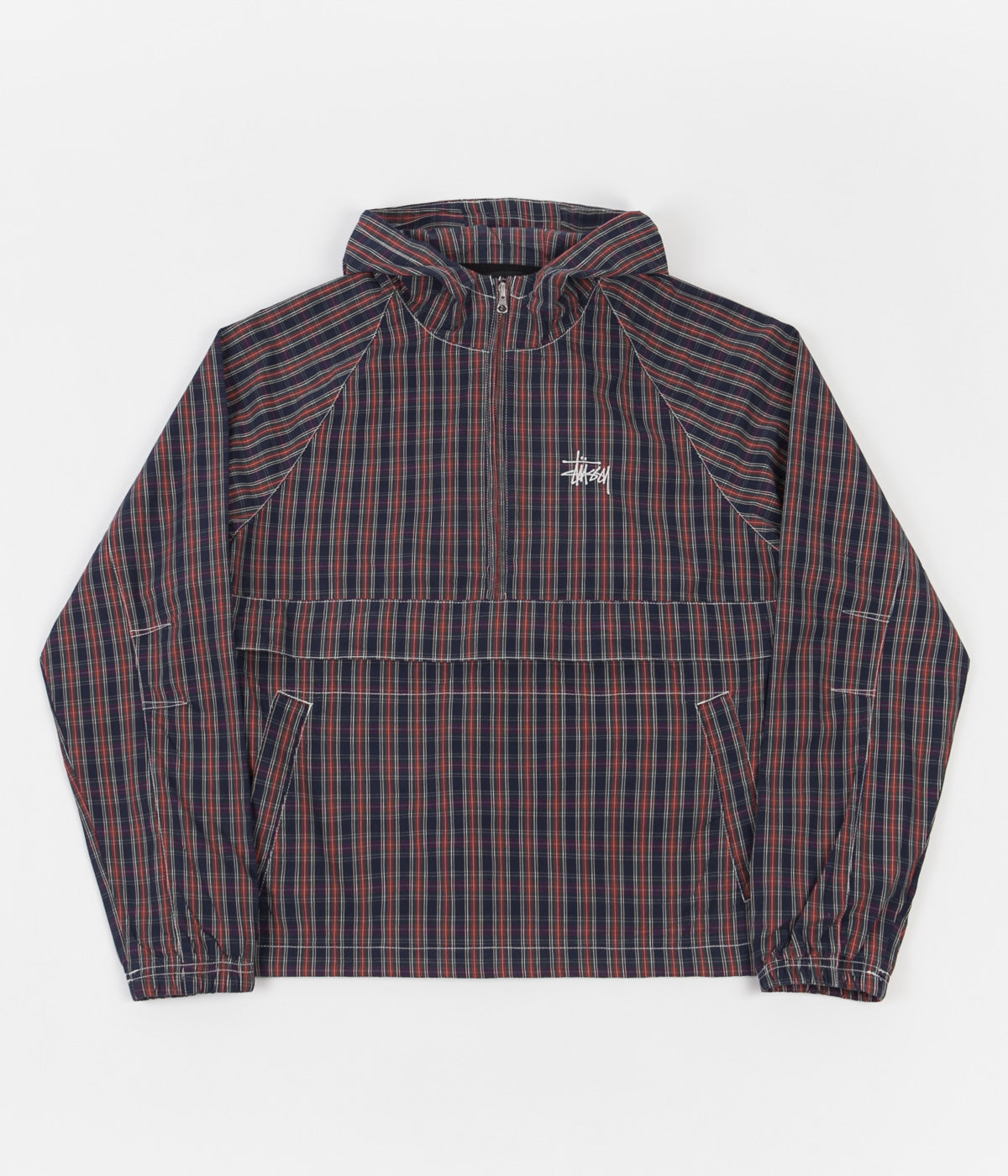 Stussy Brushed Cotton Anorak Jacket - Plaid