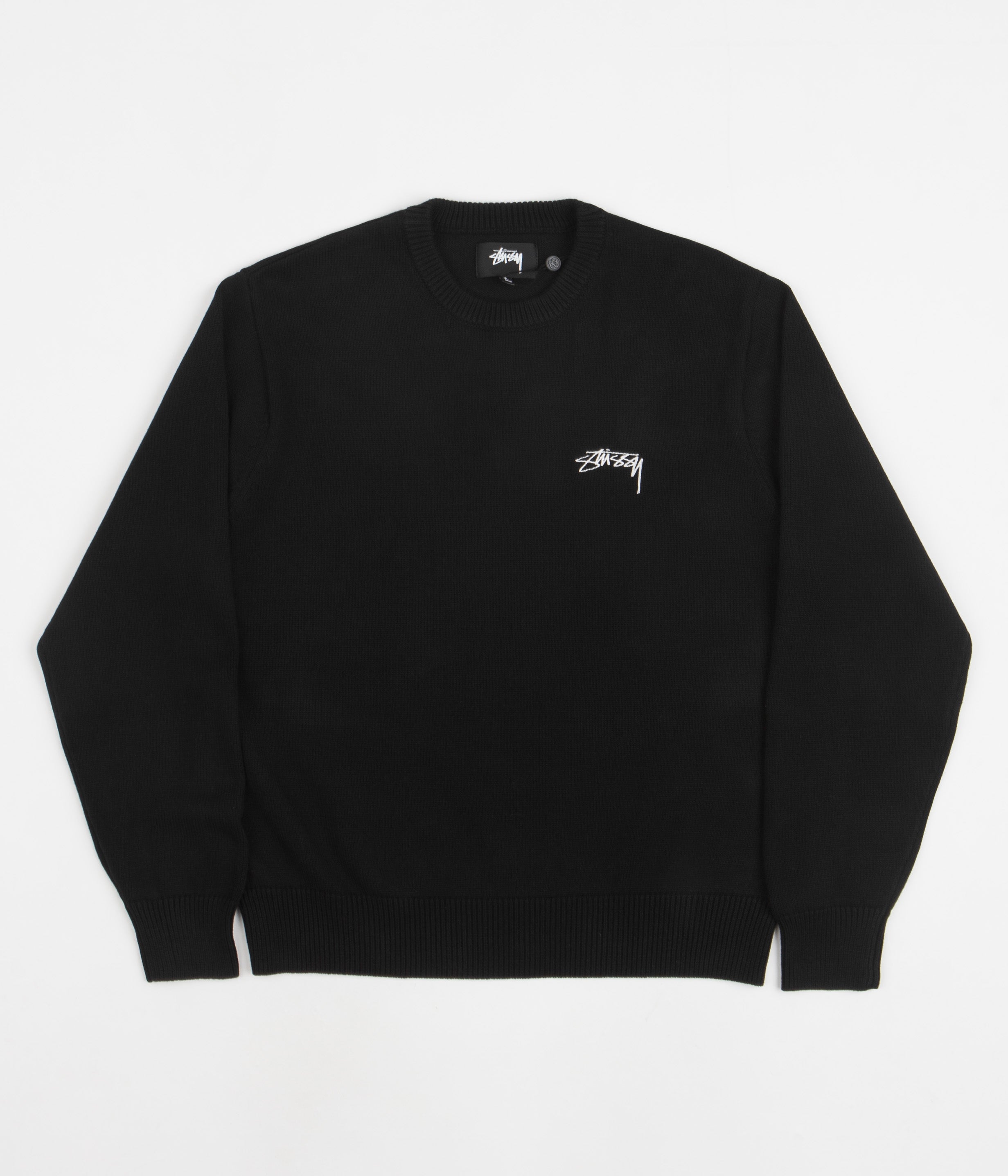 Stussy Care Label Crewneck Sweatshirt - Black