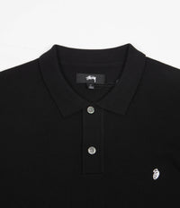 Stussy Classic Short Sleeve Polo Sweatshirt - Black | Flatspot