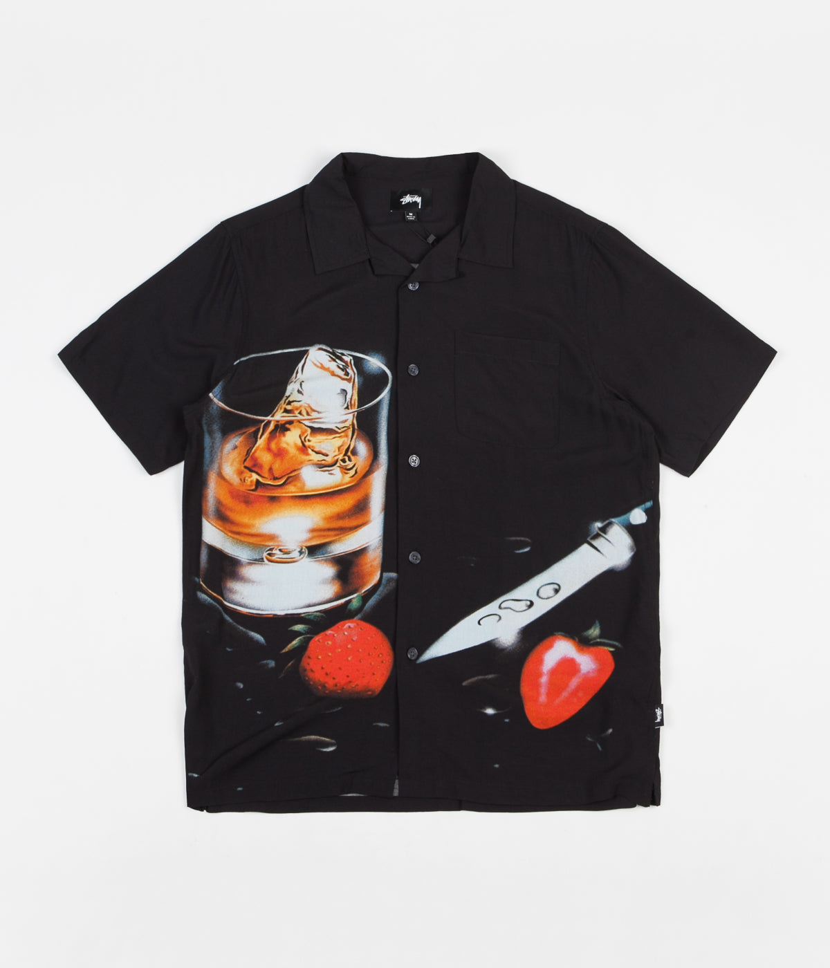 Stussy cocktail rayon s/s shirt black