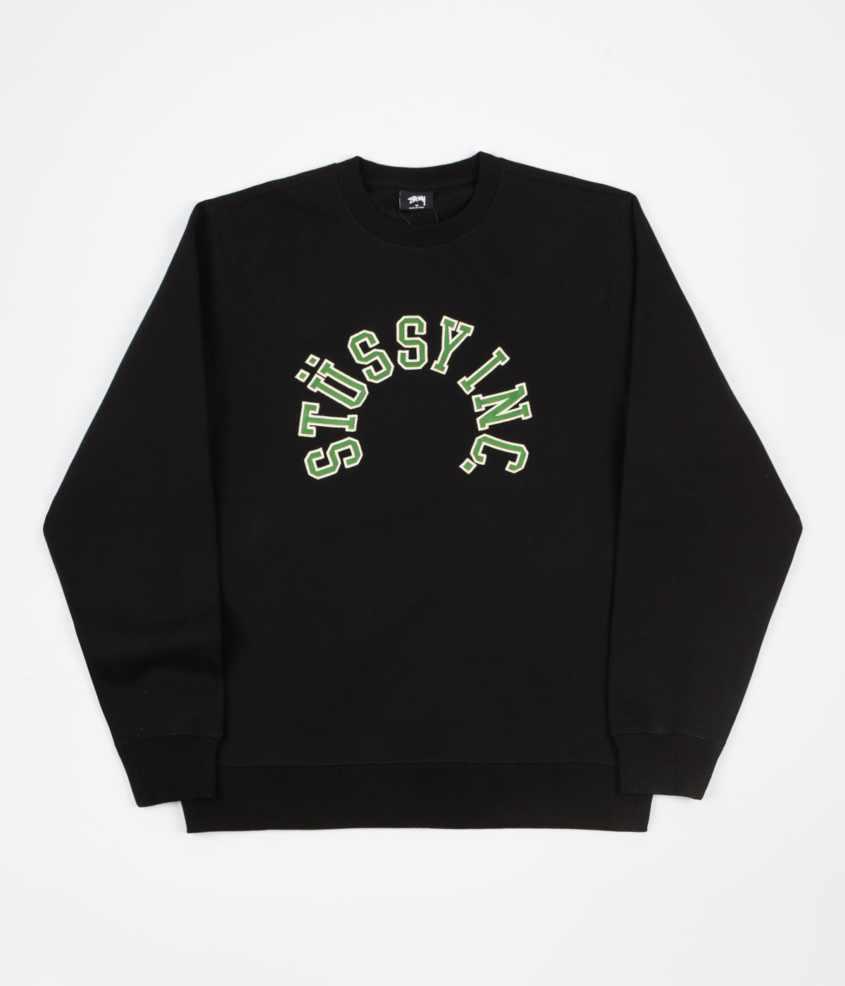 Stussy Collegiate Applique Crewneck Sweatshirt Black Flatspot