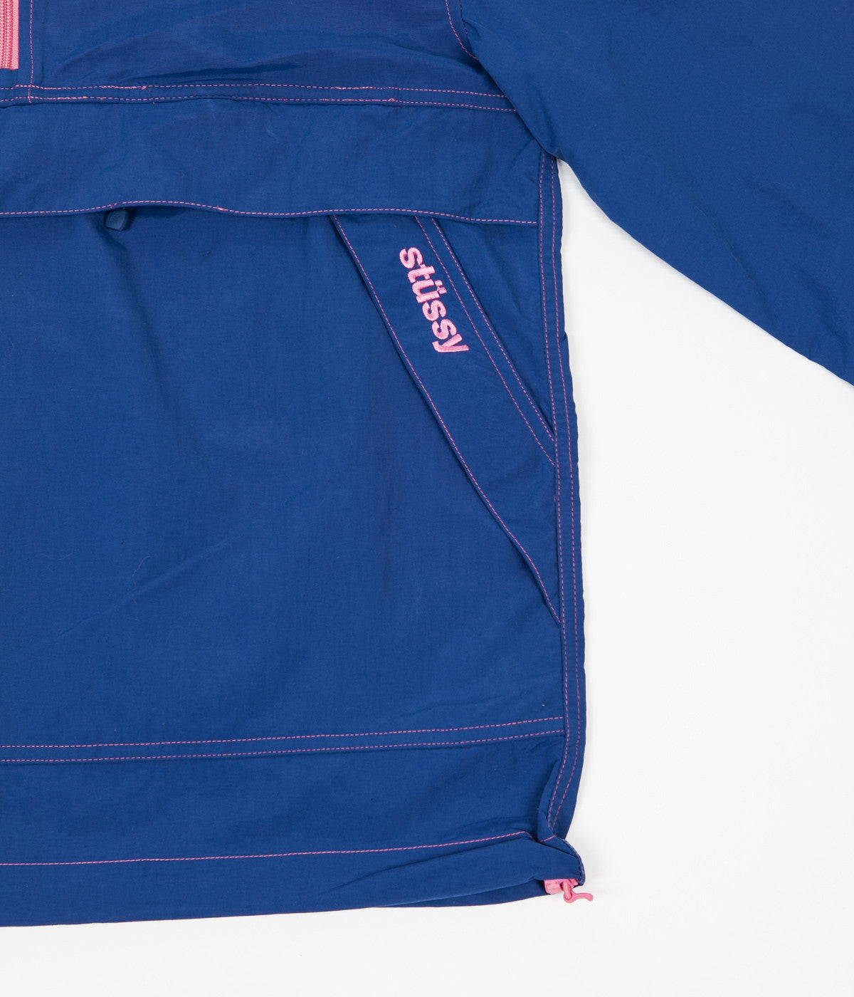 Stussy Contrast Stitch Pullover Jacket - Navy | Flatspot