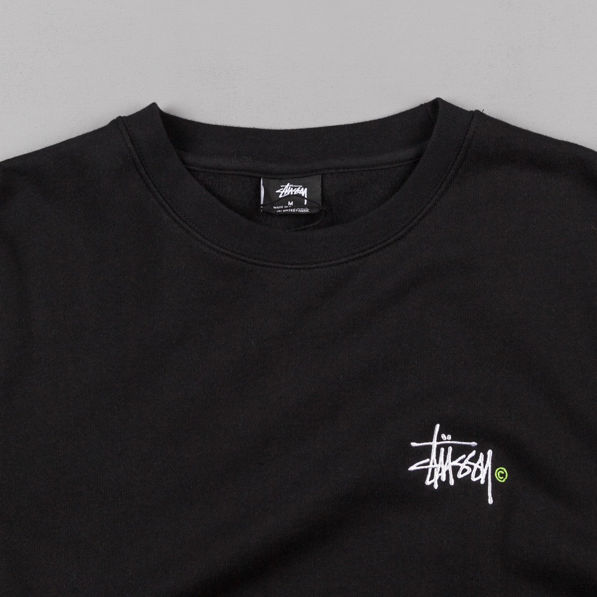 stussy black crew neck