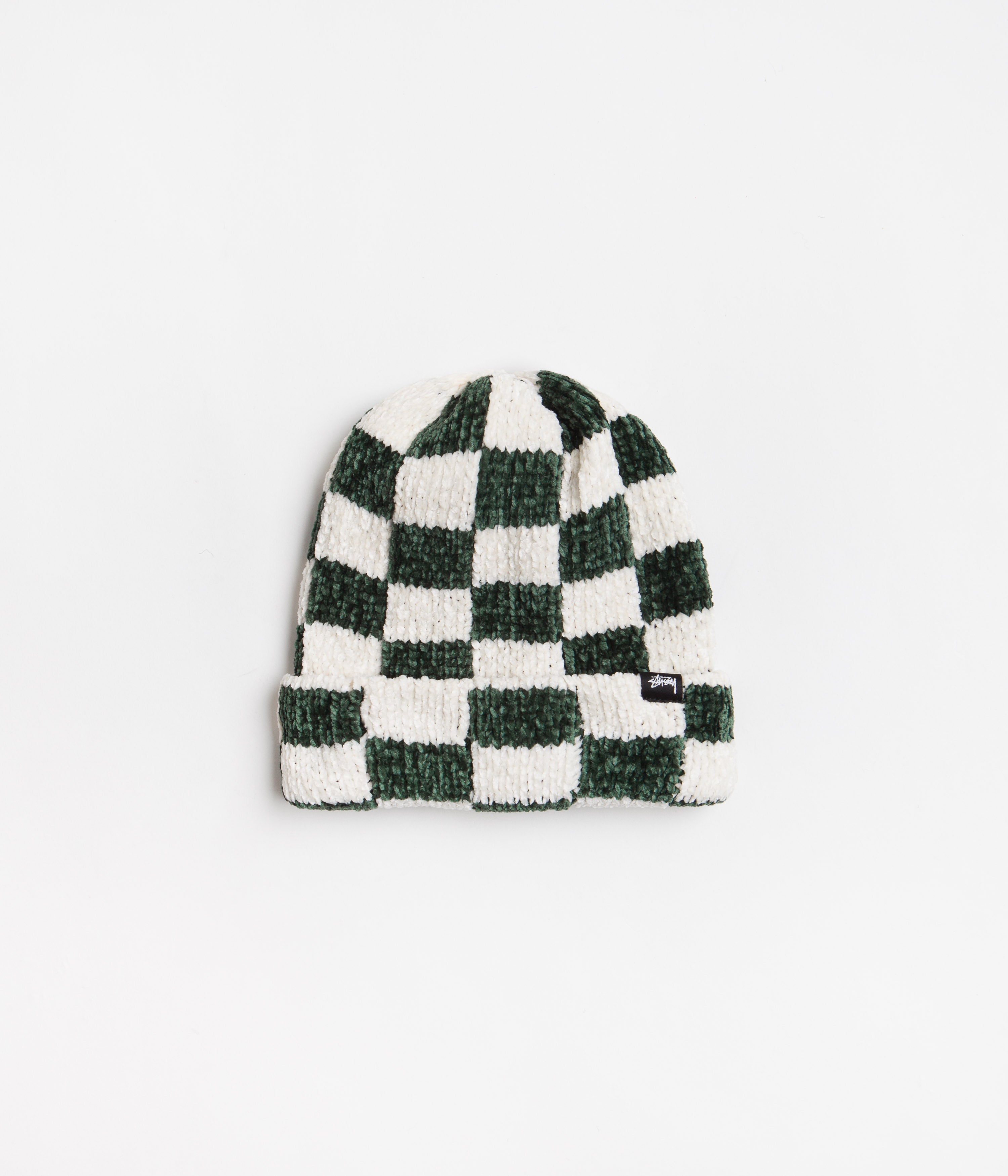 Stussy Crochet Checkered Beanie - Green