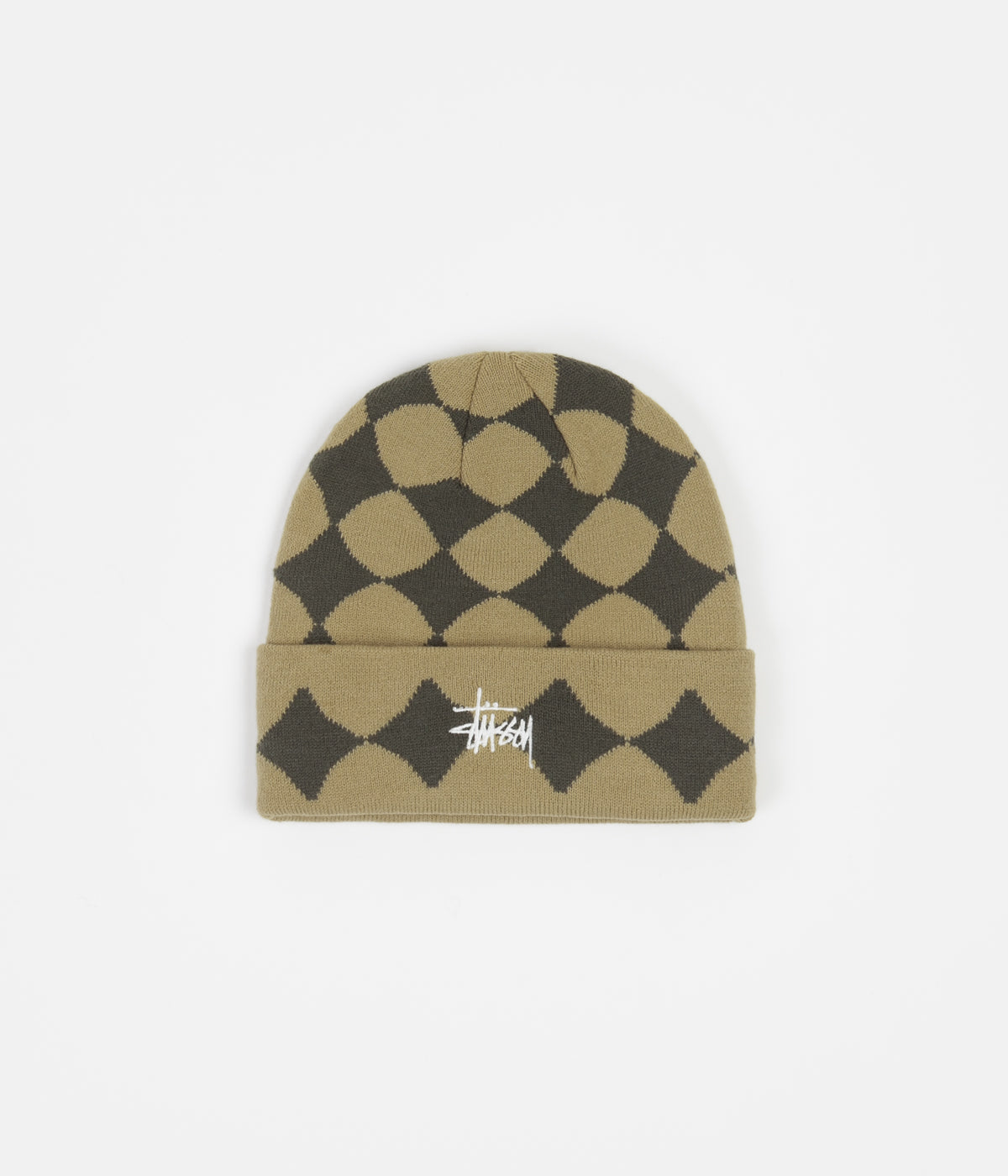 Stussy Diamond Cuff Beanie - Khaki | Flatspot