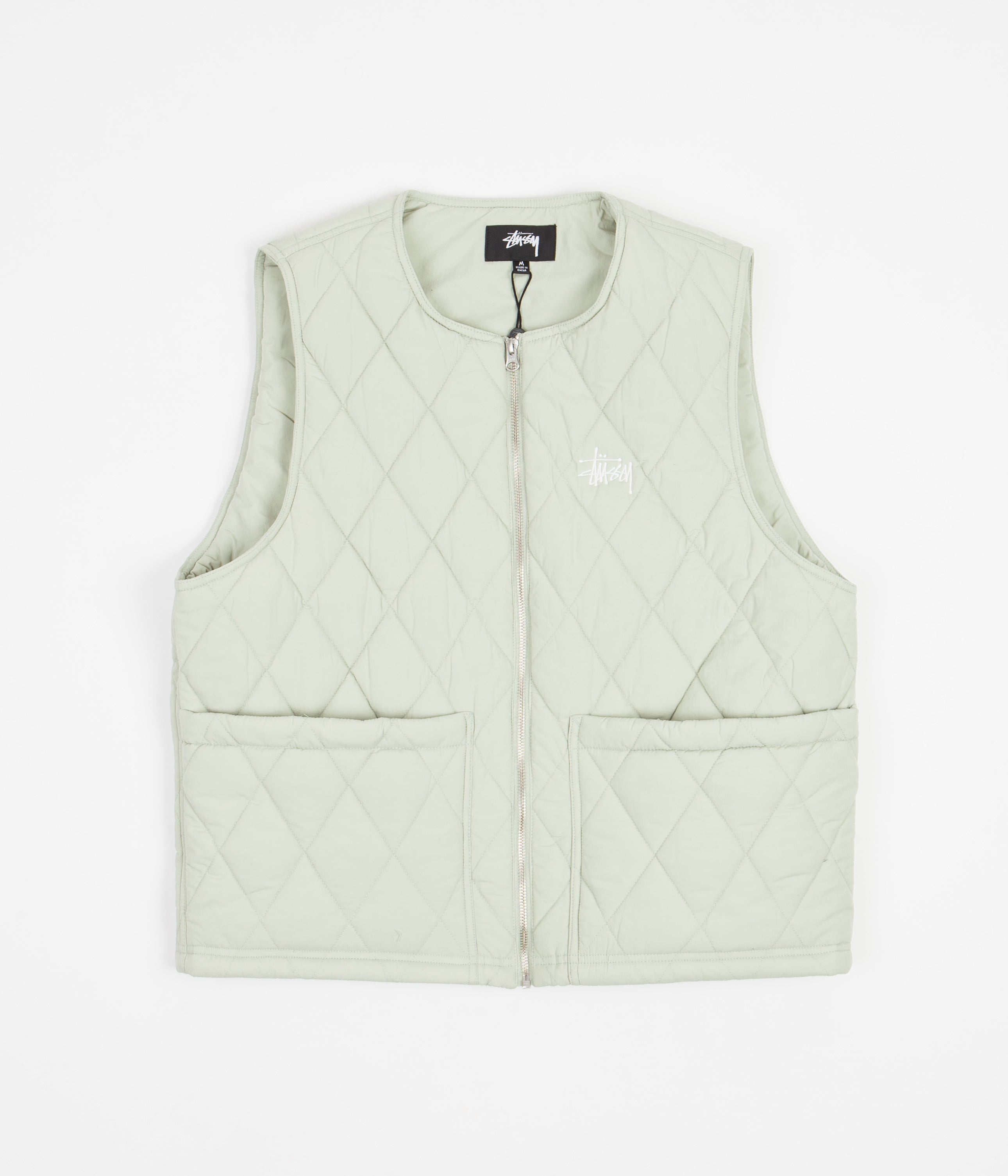 Stussy Diamond Quilted Vest - Sage