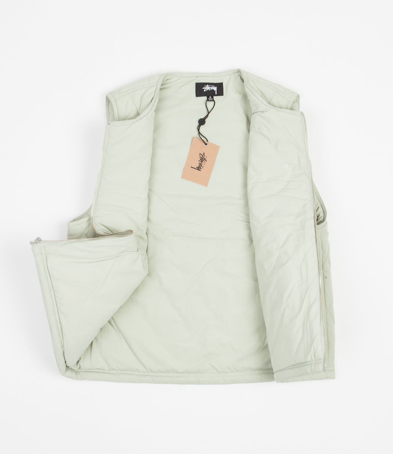 Stussy Diamond Quilted Vest - Sage | Flatspot