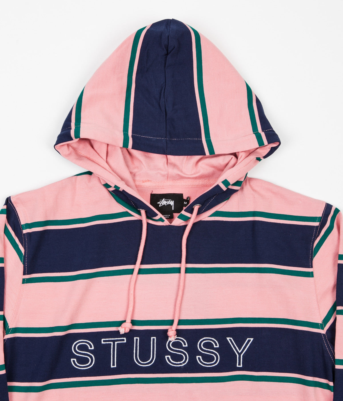 stussy striped hoodie