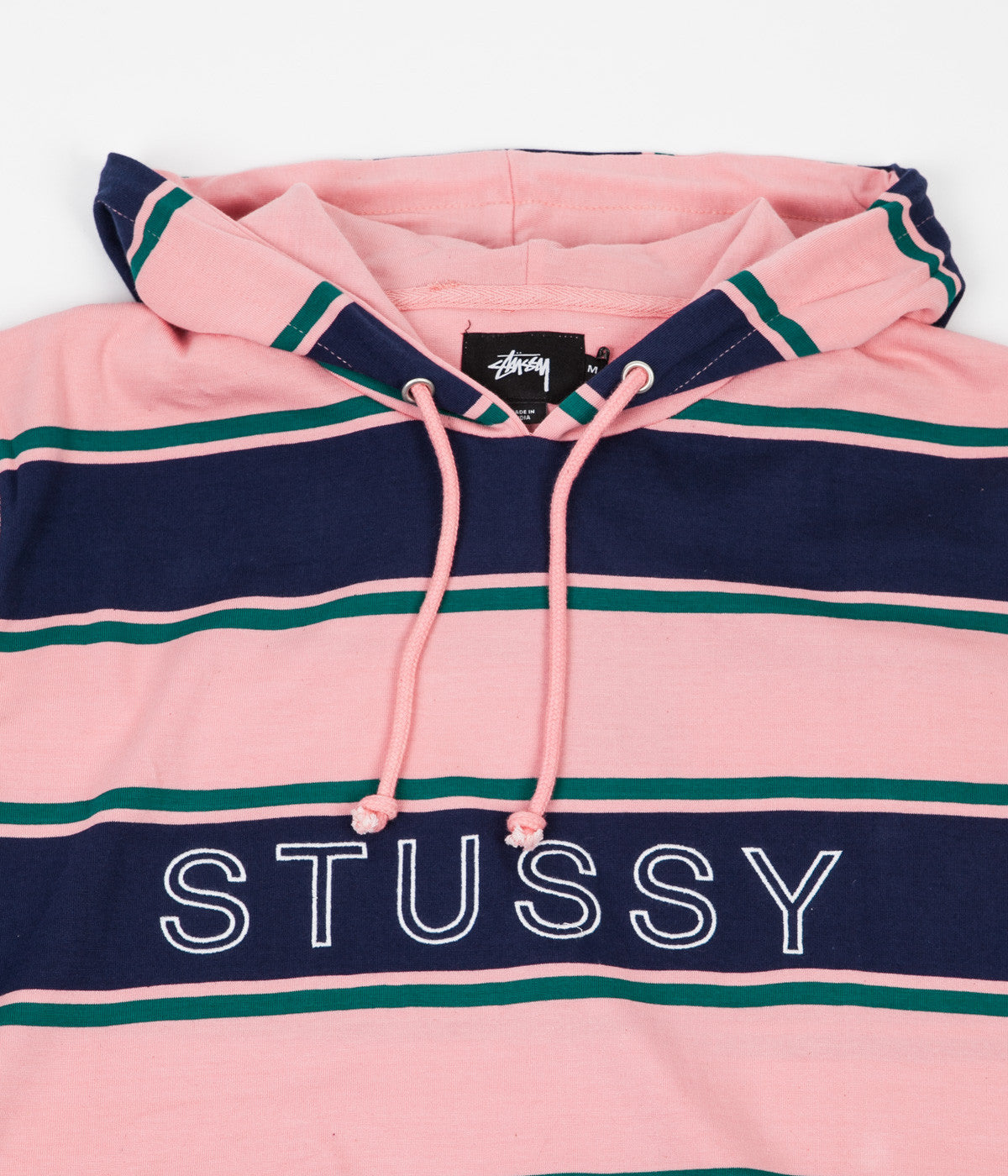 stussy striped hoodie