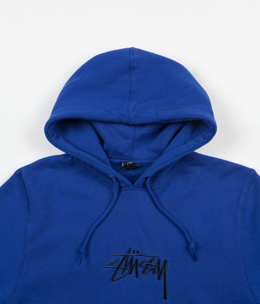 Stussy New Stock Applique Hooded Sweatshirt - Dark Blue | Flatspot