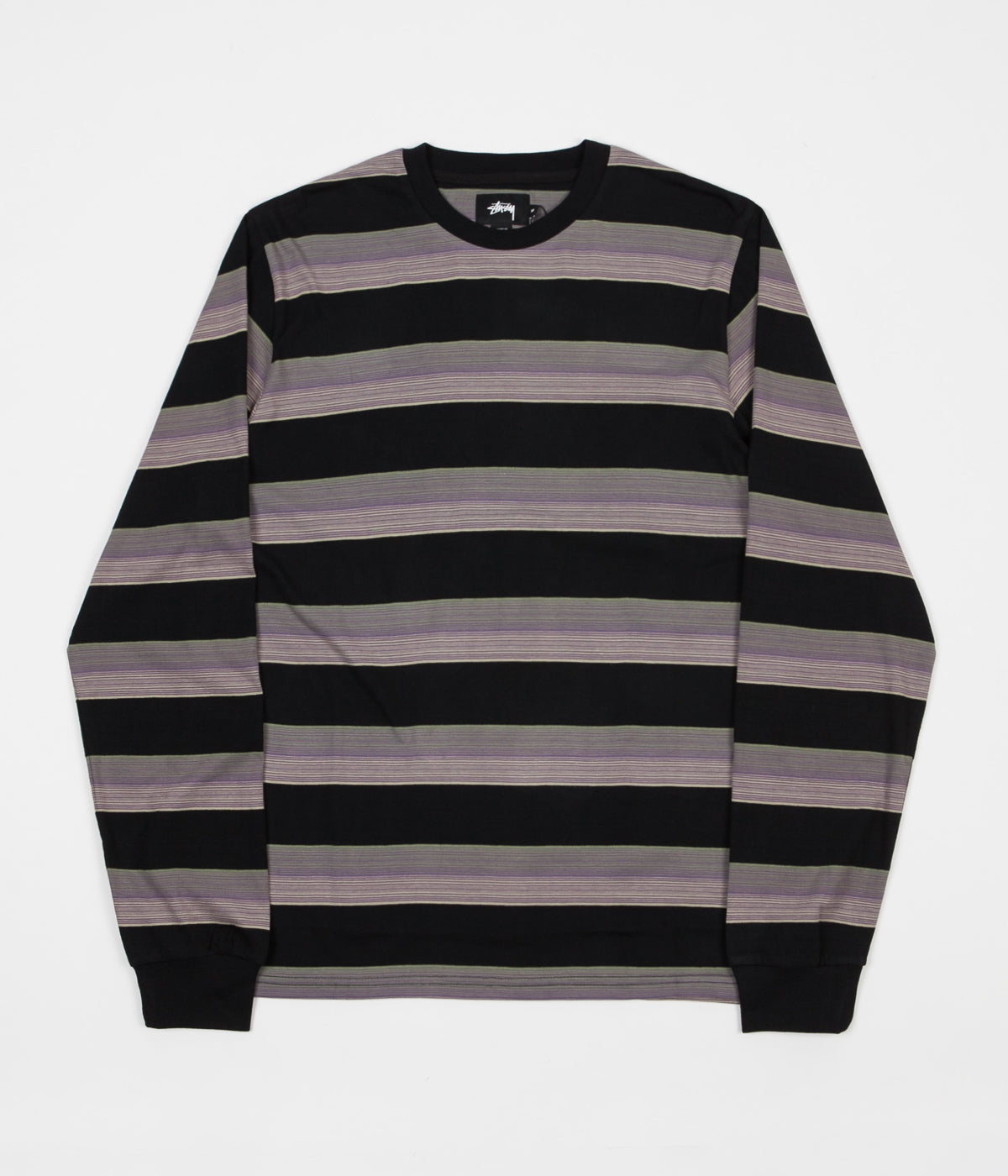 Stussy Ombre Stripe Long Sleeve T-Shirt - Black | Flatspot