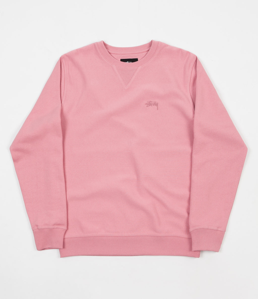 Stussy Stock Terry Crewneck Sweatshirt - Pink | Flatspot