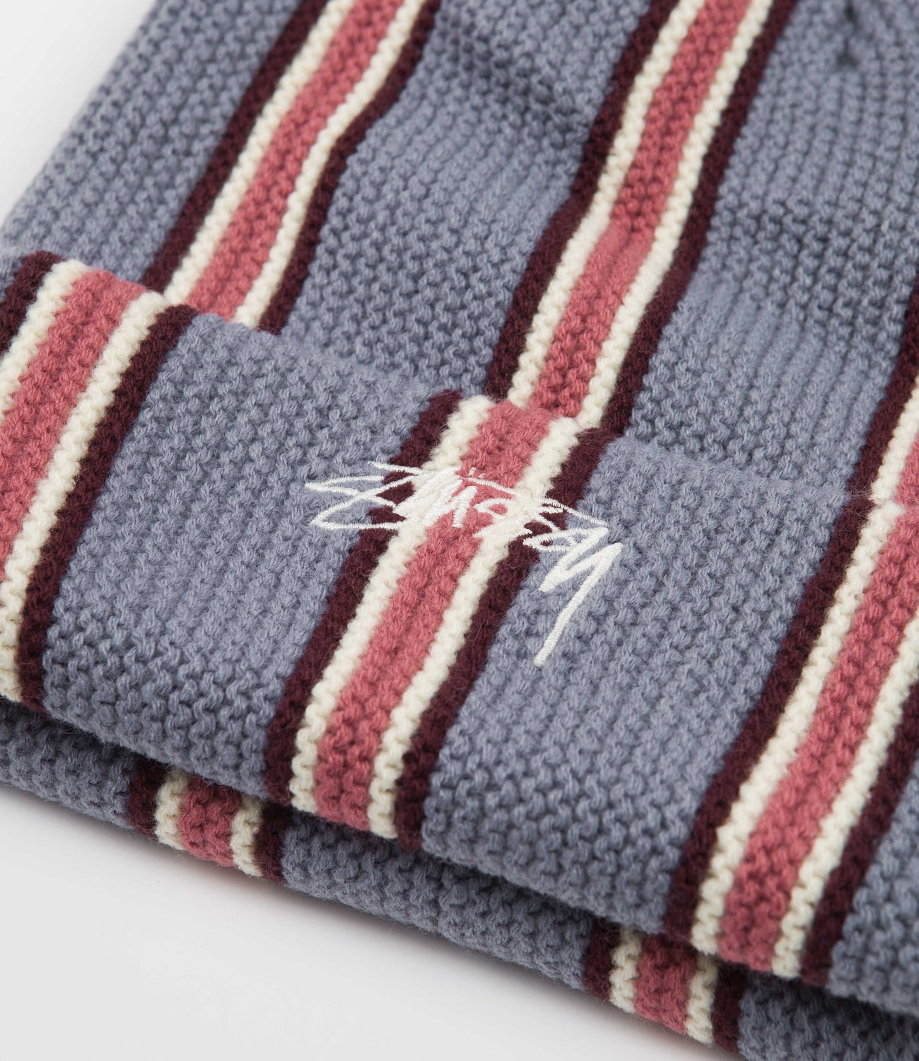 Stussy Striped Pom Beanie - Blue | AspennigeriaShops