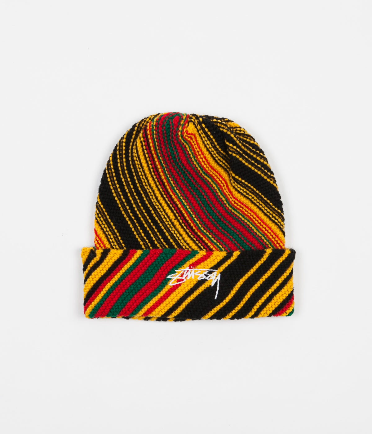 Stussy Tribe Striped Cuff Beanie - Rasta