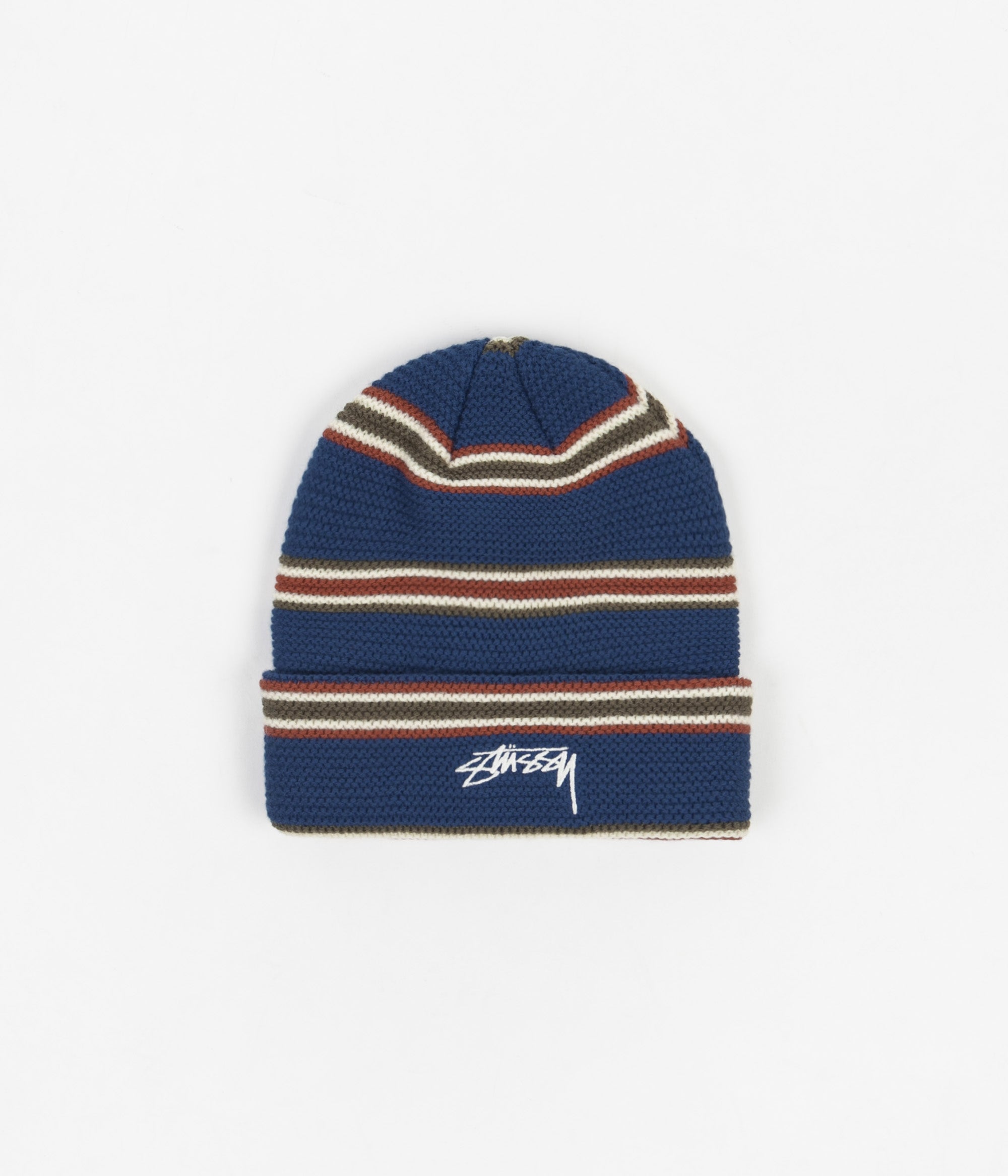 triple stripe cuff beanie