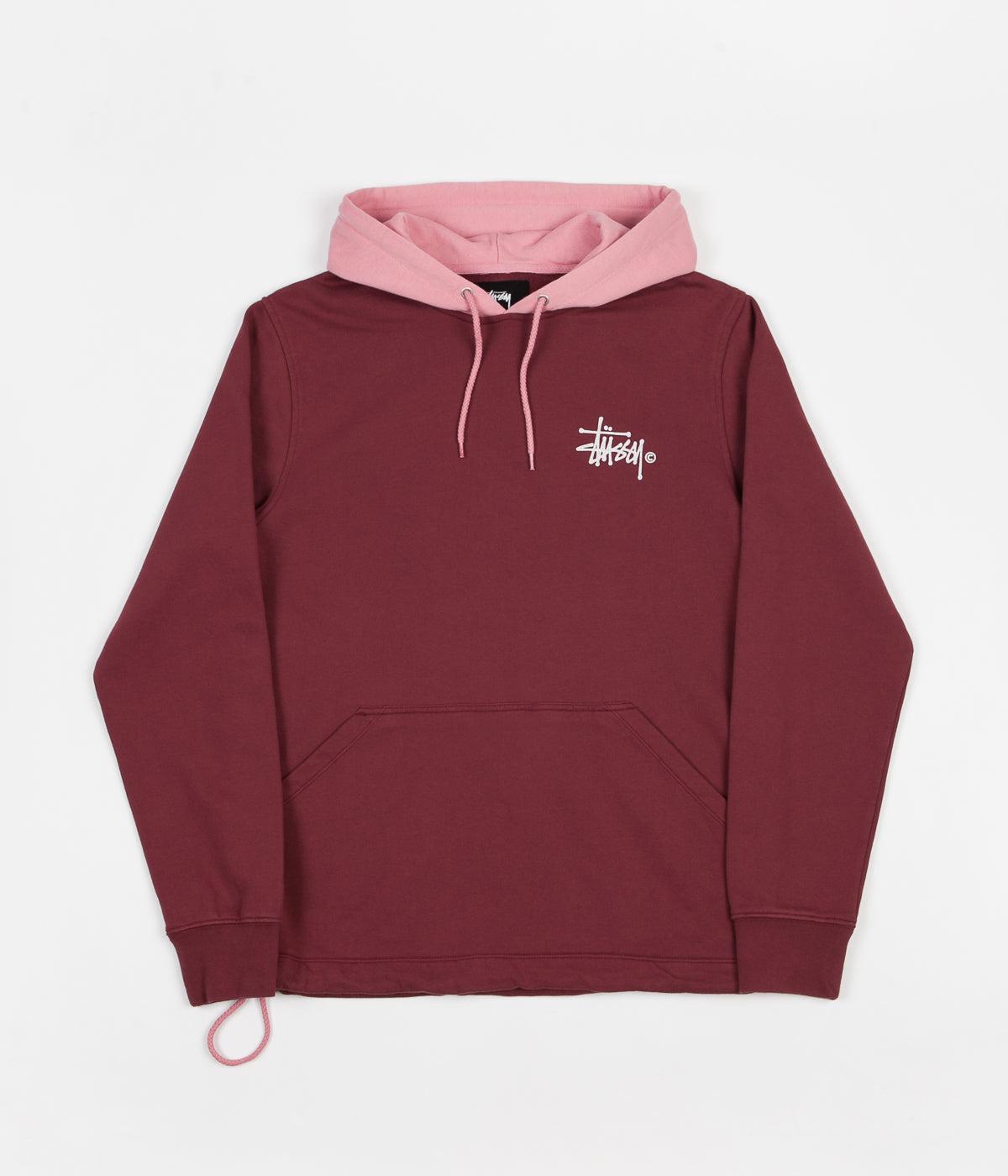 stussy burgundy hoodie