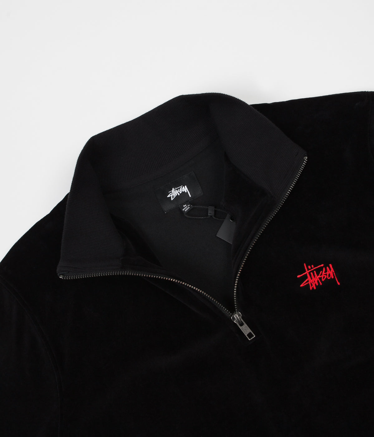 stussy velour hoodie