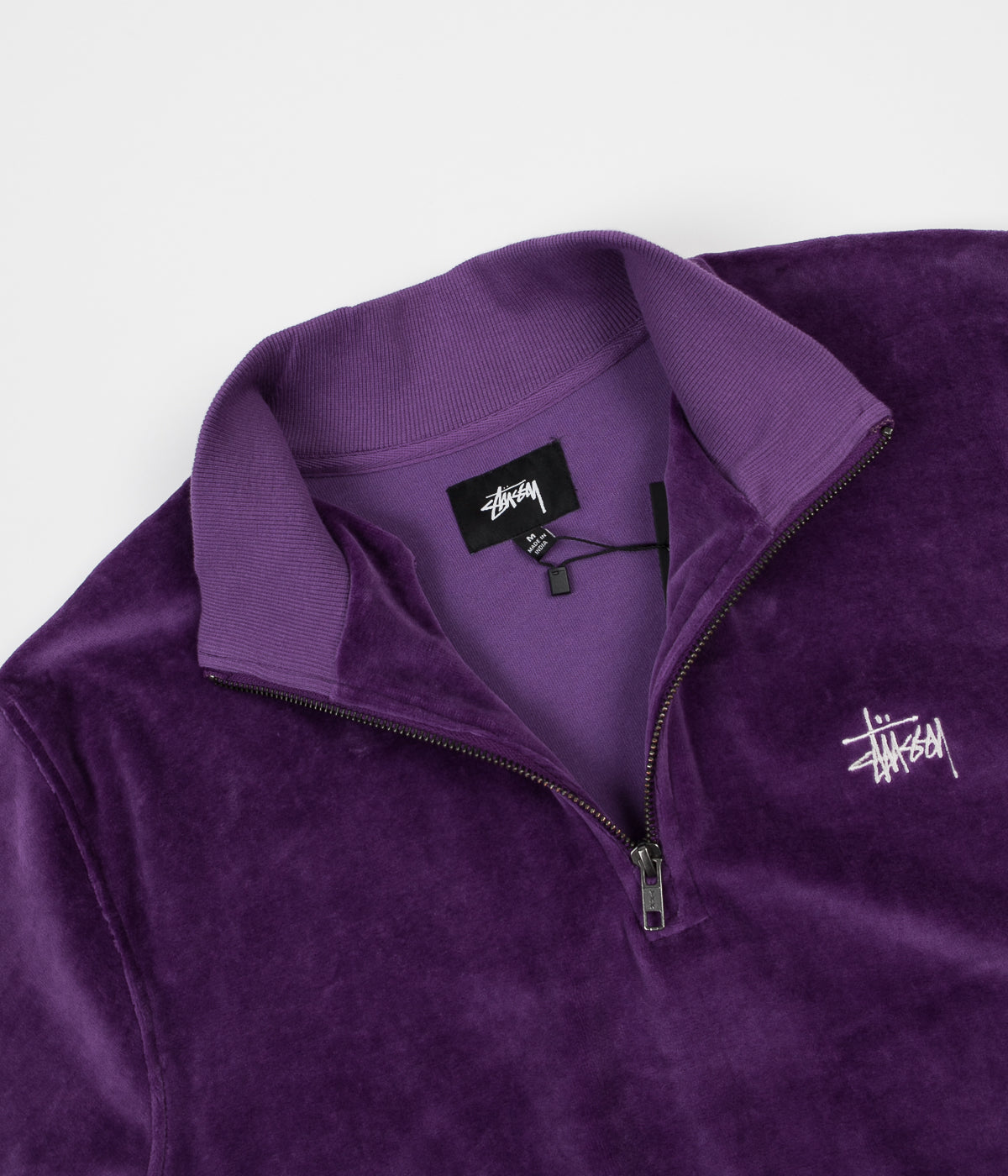 stussy velour hoodie