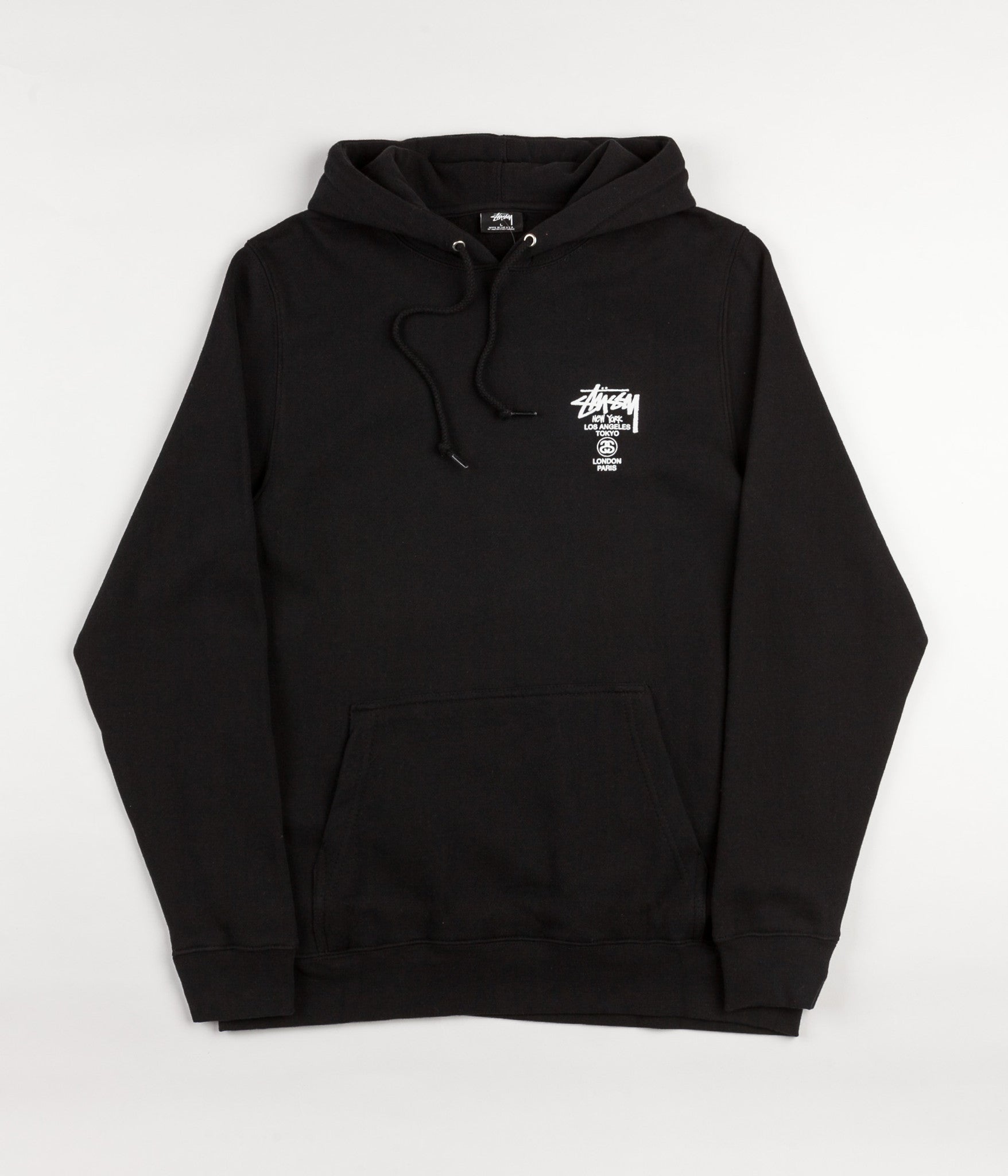 Stussy World Tour Hooded Sweatshirt Black | Flatspot