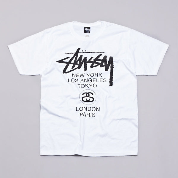 Stussy World Tour T Shirt White | Flatspot