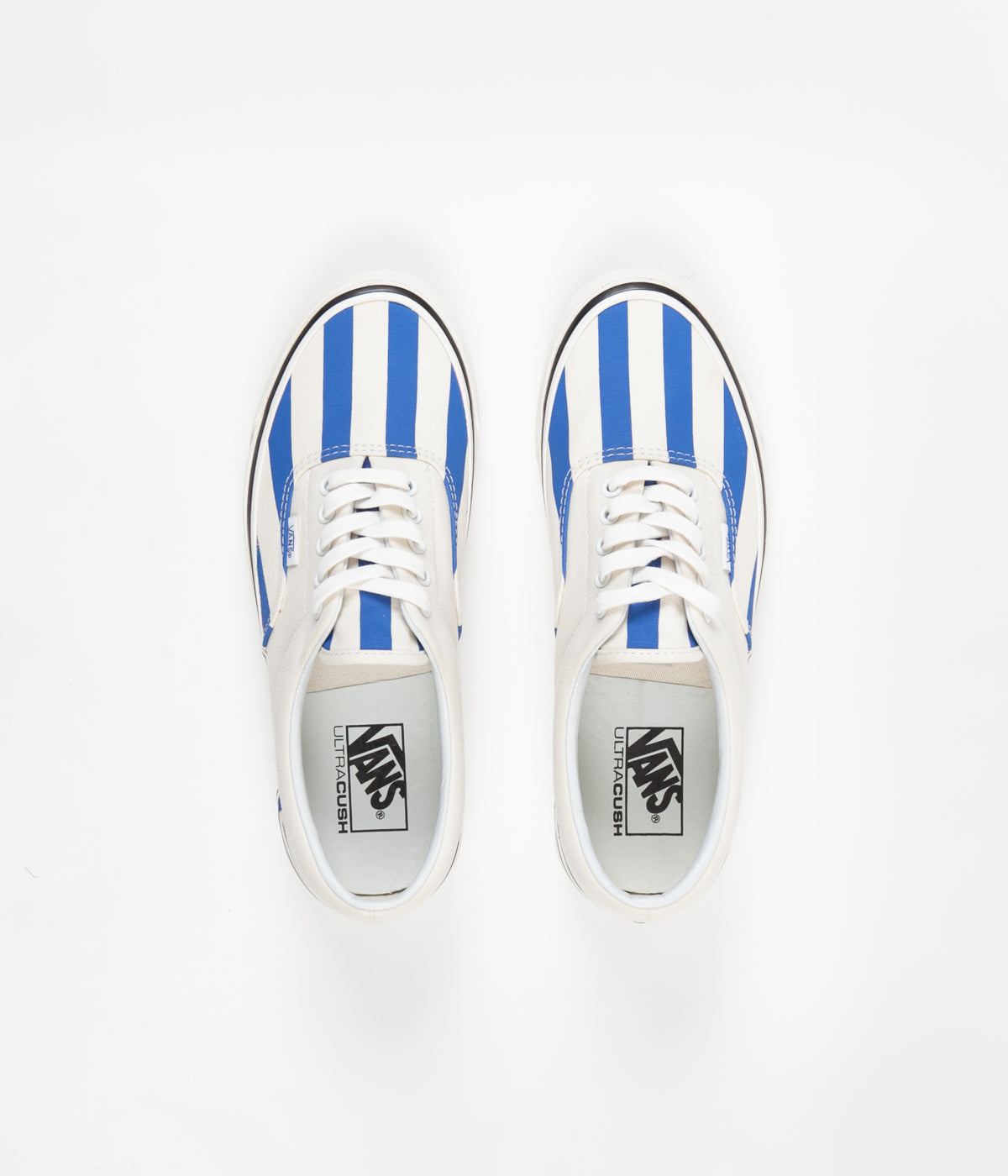 blue and white striped vans