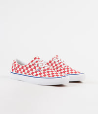 Vans Era Checkerboard Shoes - Rococco Red Classic White Flatspot