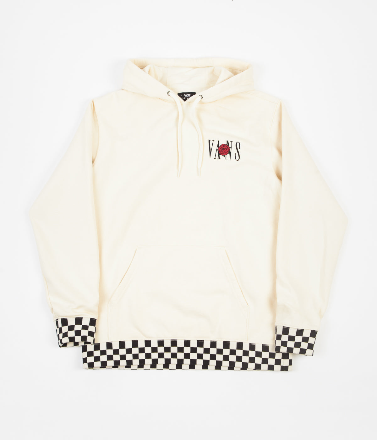 vans white hoodie with roses