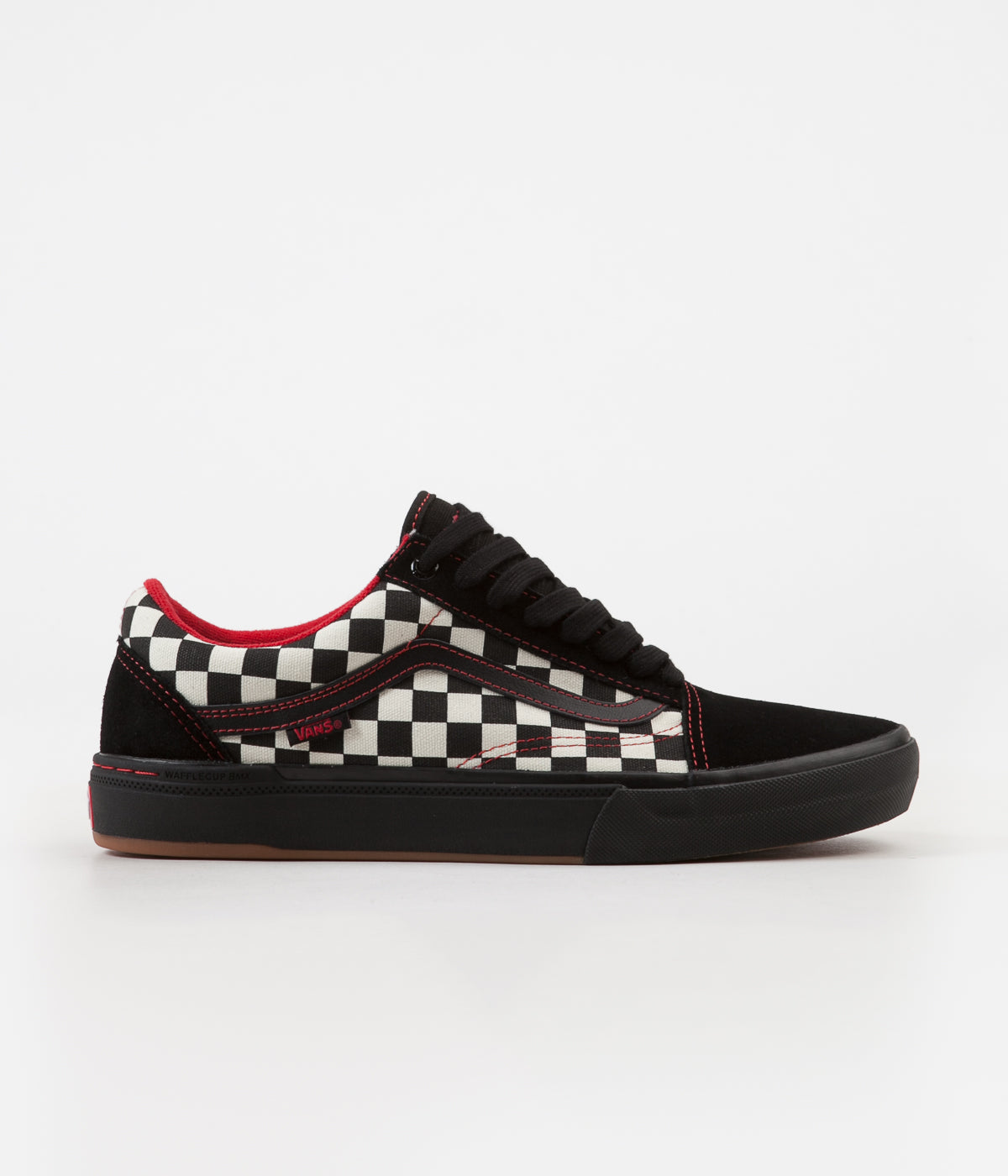 vans red and black checkerboard shoes