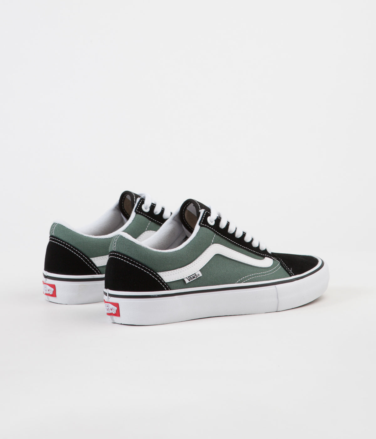 vans shoes black and green