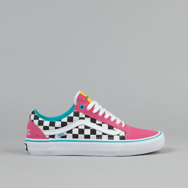 Vans Old Skool Pro Shoes (Golf Wang) - Blue / Pink / White | Flatspot