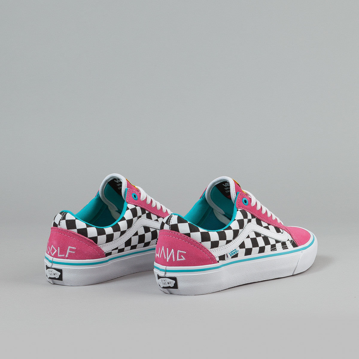 Vans Old Skool Pro Shoes (Golf Wang) - Blue / Pink / White | Flatspot