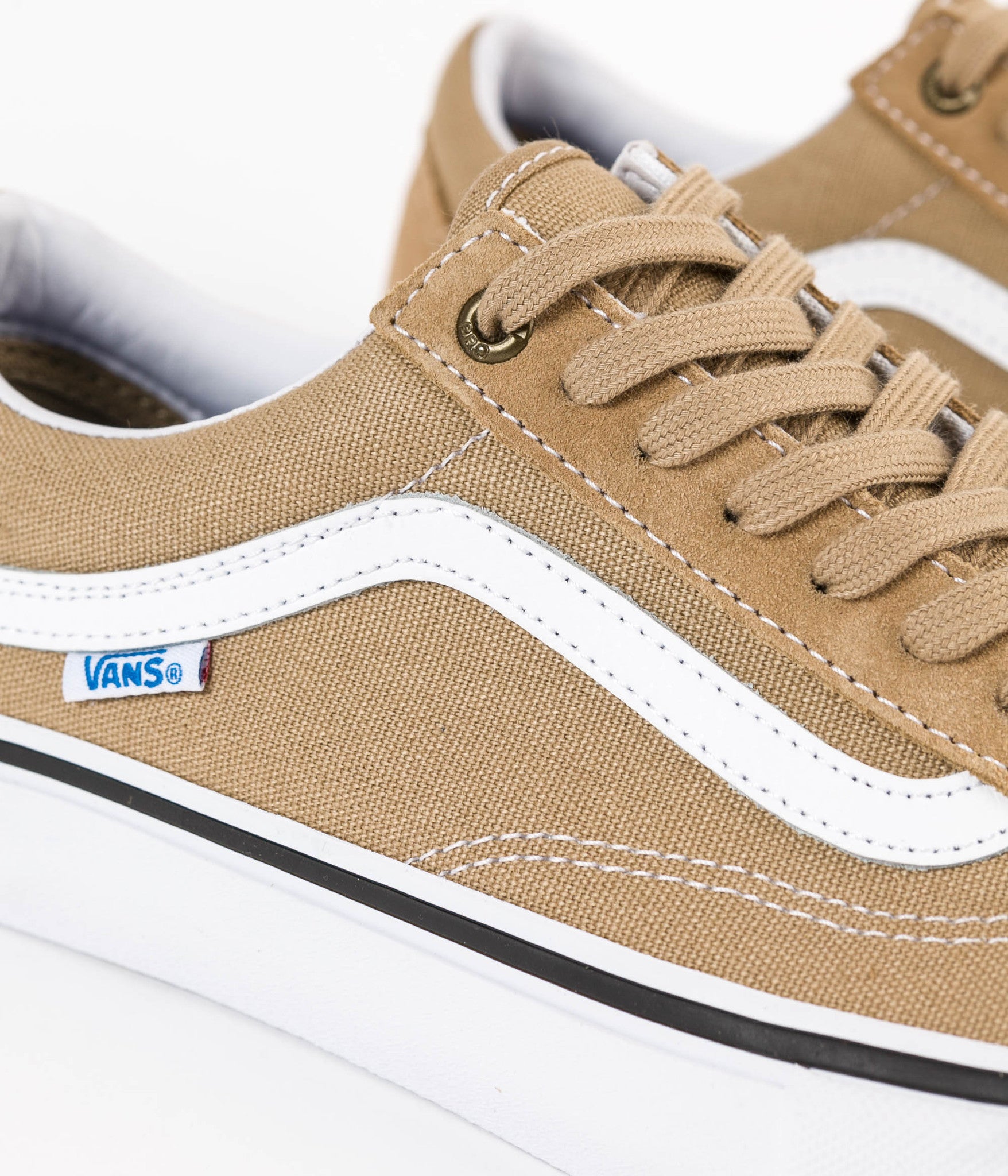 Vans Old Skool Pro Shoes - Khaki / White | Flatspot