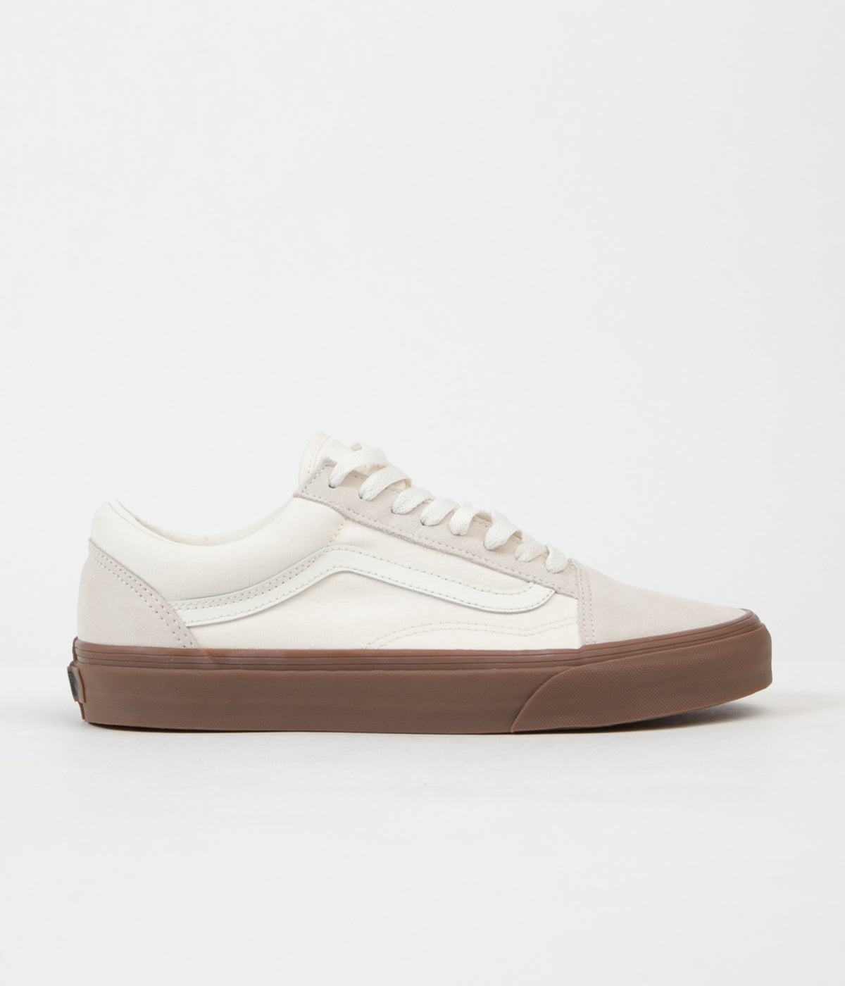 Vans Old Skool Shoes - (Suede/Canvas) White / Gum | Flatspot