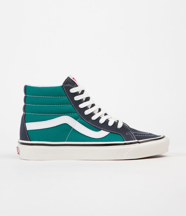 navy green high top vans