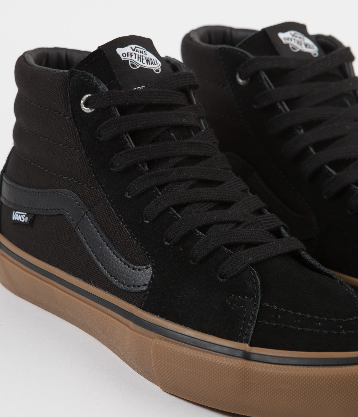 vans sk8-hi pro skate shoes - black/gum