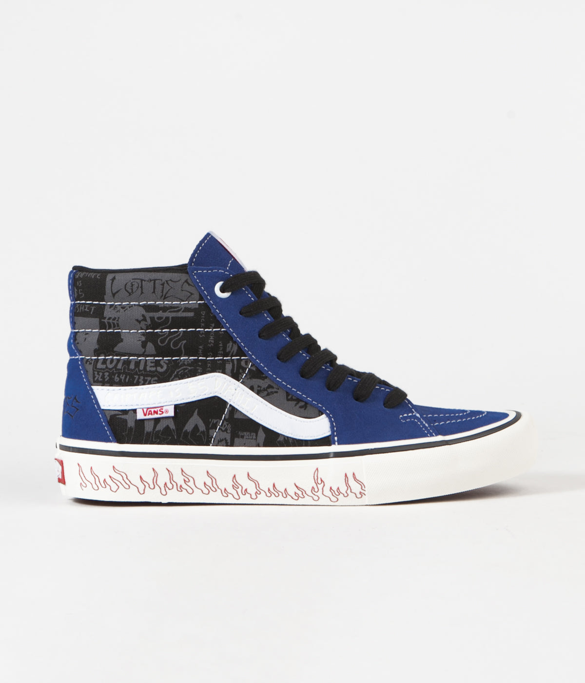 vans sk8 hi blue black