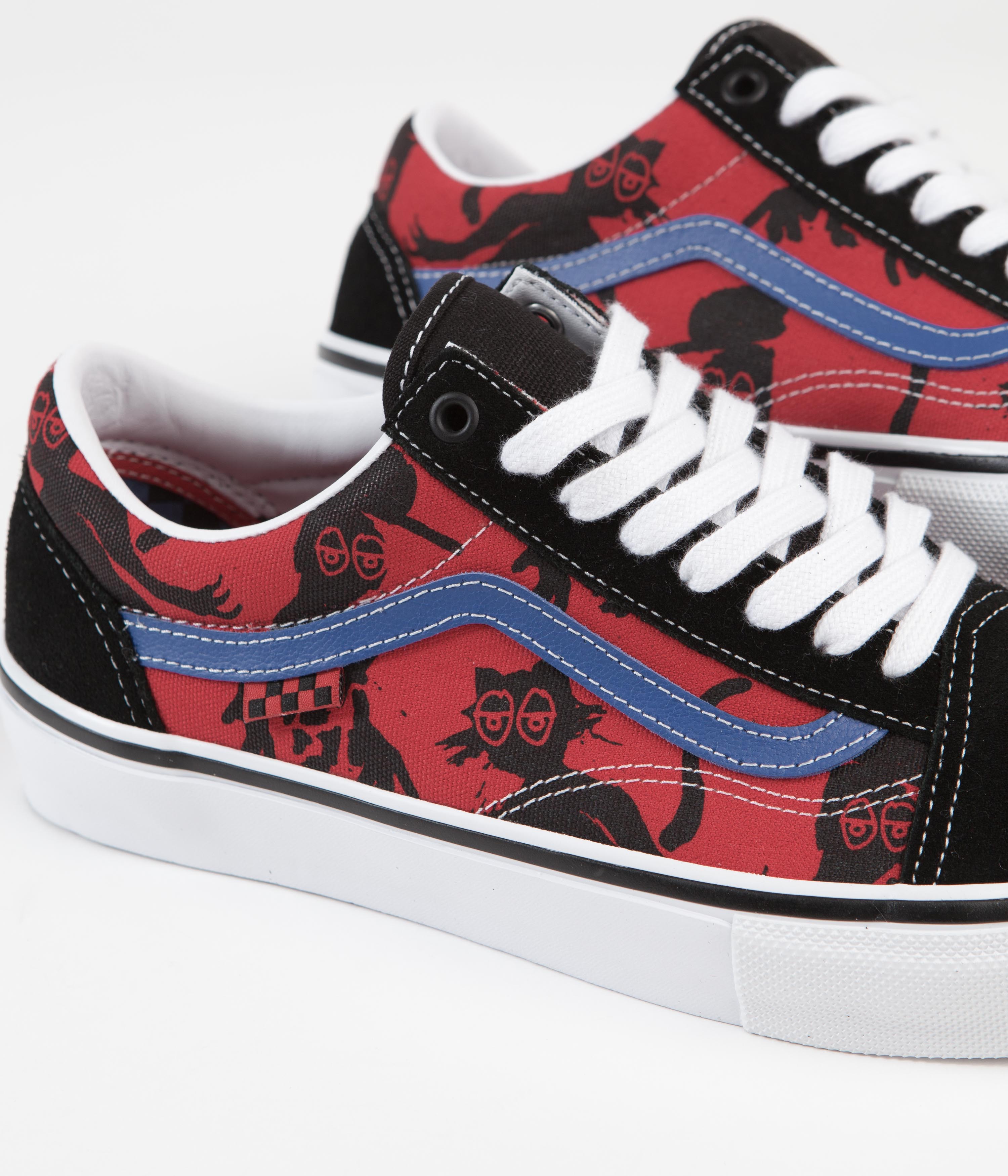 Vans Skate Old Skool Shoes - (Krooked By Natas For Ray) Red | Flatspot