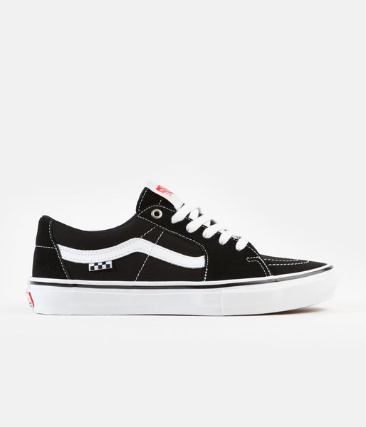 vans black and white low top