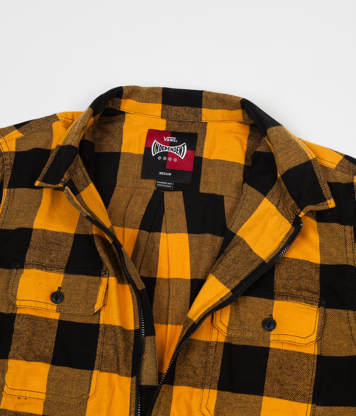 vans x independent zip flannel