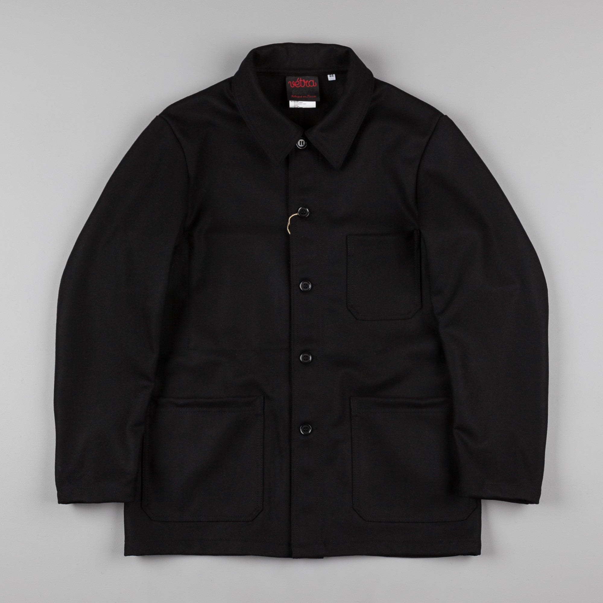 Vetra No.4 Wool Workwear Jacket - Black | Flatspot