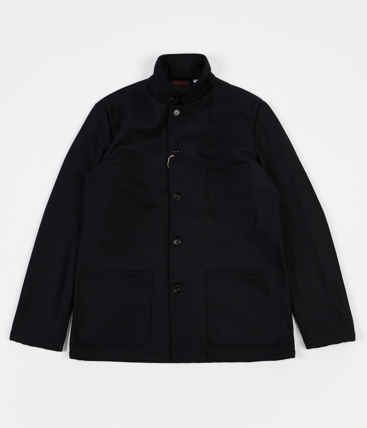 Vetra Workwear Button Collar Melton Jacket - Navy | Flatspot