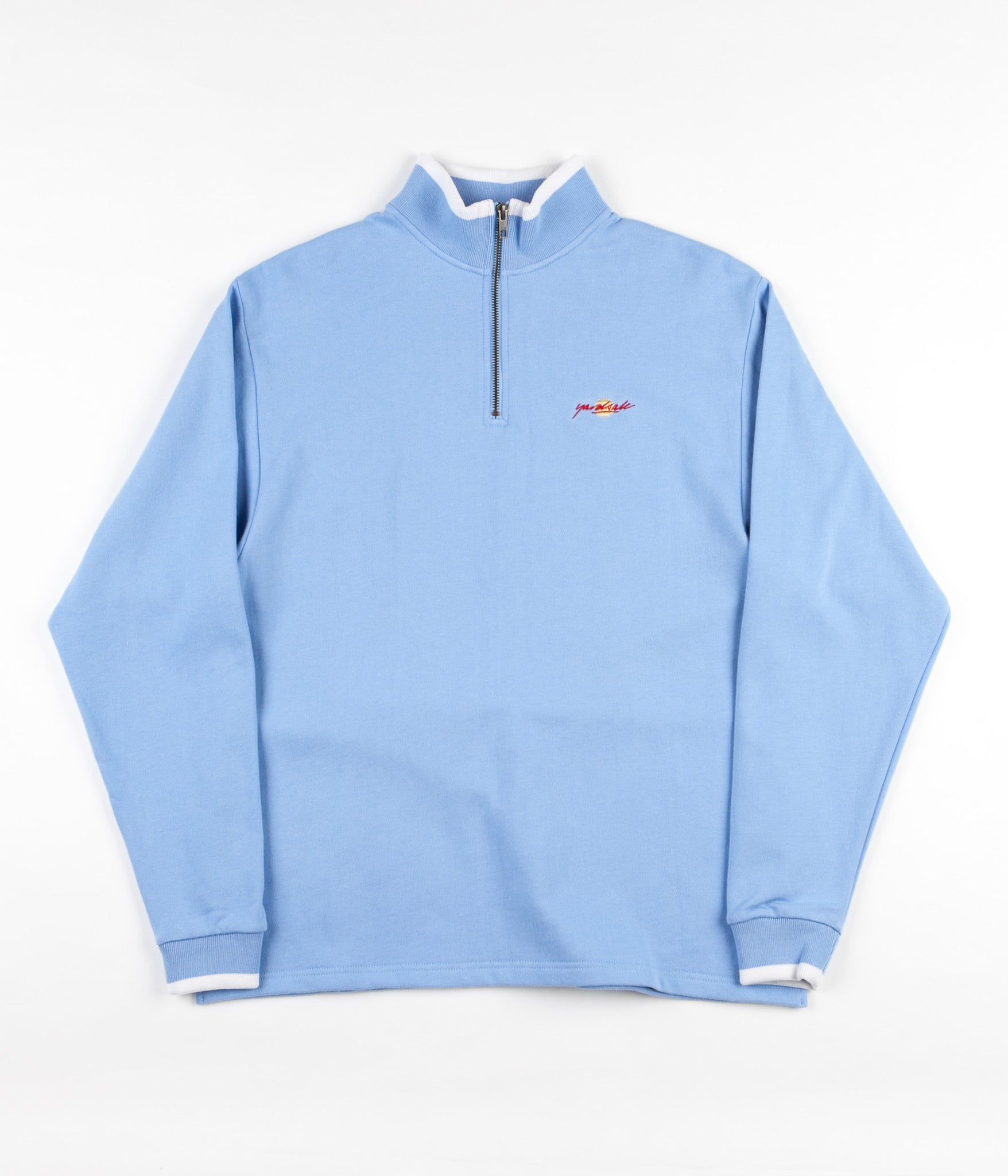 Yardsale Dipped Quarter-Zip Sweatshirt - Baby Blue | Flatspot