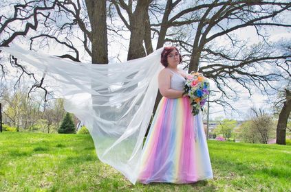 Glitter Rainbow Wedding Gown