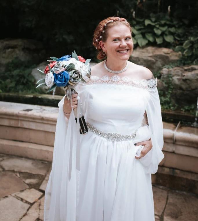 Star Wars Leia Inspired Chiffon Wedding Dress